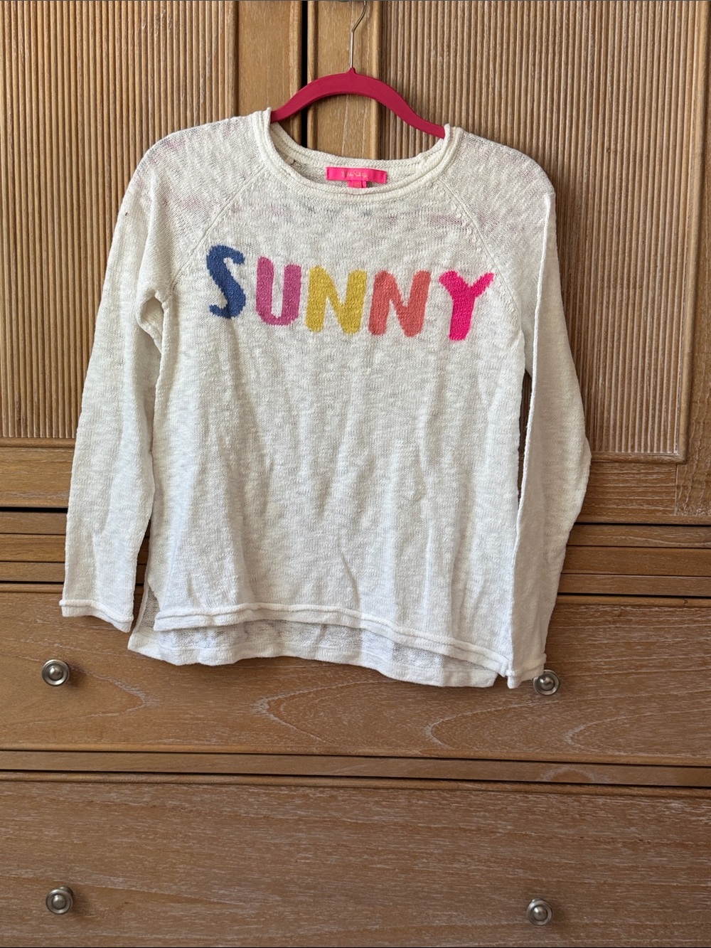 Lilly Pulitzer Ivory Crewneck Sweater with Multicolor SUNNY Letters